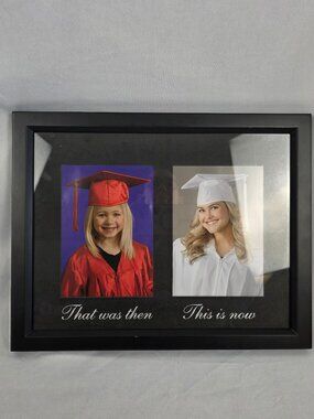Double Graduation Photo Frame, That was Then, This is Now